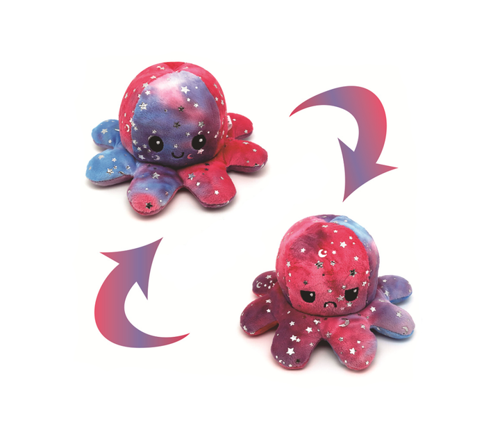 М'яка іграшка восьминіжка-перевернушка Funny Octopus Stars №6 антистрес 20x10 см Без бренду - зображення 2
