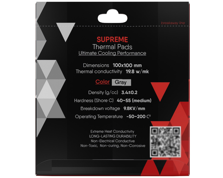 Термопрокладка SubZero SUPREME 100x100x1.75 мм SubZero Thermal Pad 19.8 W/mK сіра - изображение 2
