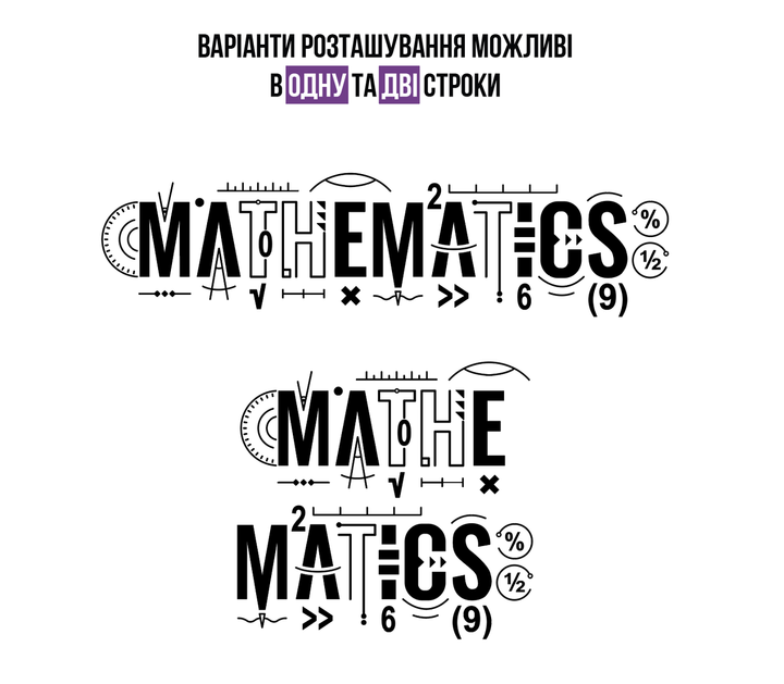 Декоративна наклейка для НУШ Прогресивна математика (текстова наклейка формули школа) глянець 1970х500 мм - зображення 4