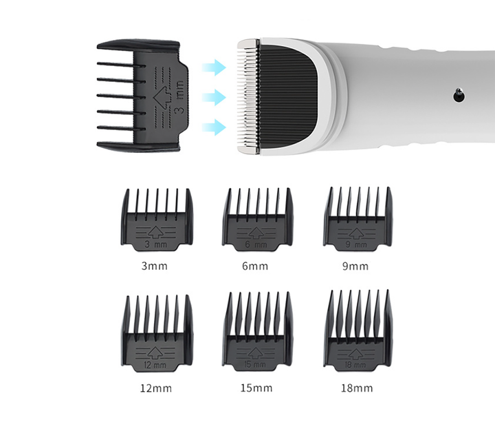 Акумуляторна машинка для стрижки тварин SMEHNSER D3 Pet Clipper з насадками 2200 mAh Білий - зображення 5