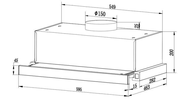 Витяжка INTERLINE DELI WH A/60/2/T - зображення 4