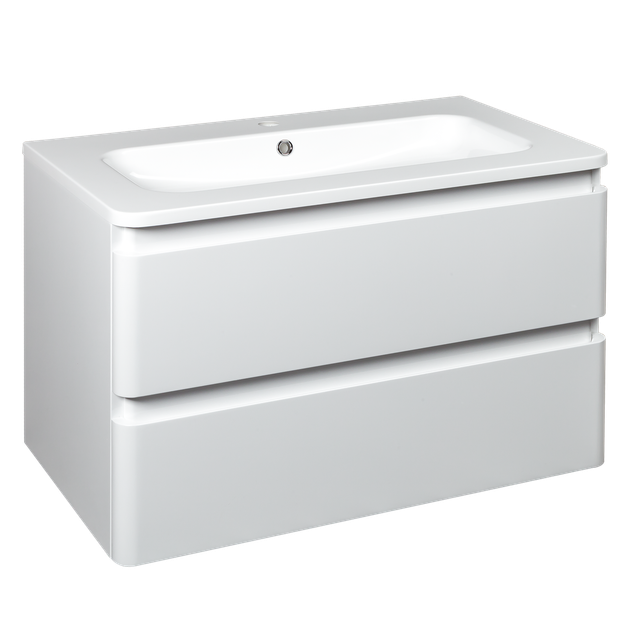 0021120W FLY Тумба 80 з раковиною, білий глянцевий колір (2пак) - изображение 2
