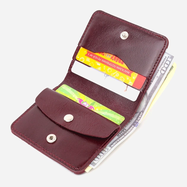 Портмоне шкіряне Shvigel leather-16609 Вишневе - Фото 4 Портмоне шкіряне Shvigel leather-16609 Вишневе - зображення 4