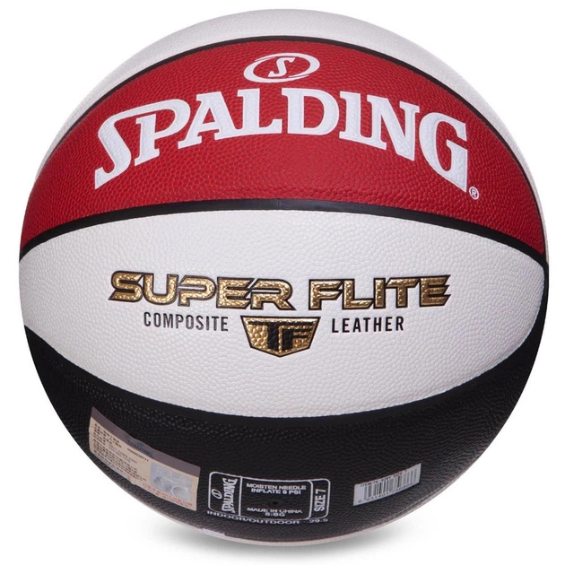 Мяч баскетбольный PU №7 S-G SUPER FLITE 76929Y Белый-красный - изображение 3
