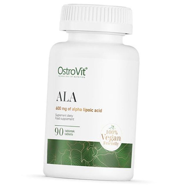 Альфа Липоевая кислота таблетки, ALA, Ostrovit 90таб (70250004 ...