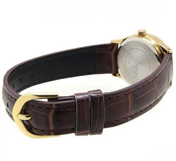 Стильные женские часы Casio LTP-V006GL-7BUDF Белые с золотистым/коричневым - изображение 2