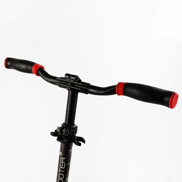 Двухколесный самокат Best Scooter складной, амортизатор, стоп сигнал. Black and red (105428) - изображение 6