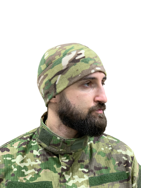 Флисовая шапка мультикам военная зимняя теплая Размер М 54-58 - изображение 1