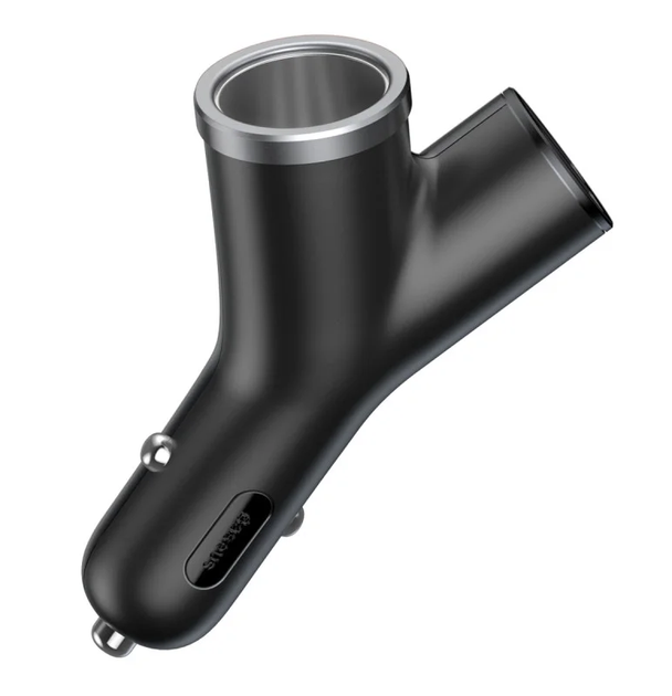 Адаптер автомобильный BASEUS dual USB+cigarette lighter extended car charger 2USB 3.4A 40W Bl - изображение 5