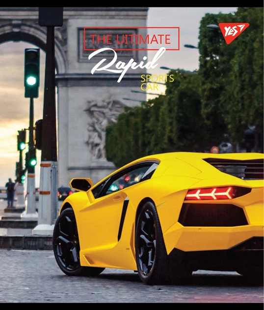 Набір шкільних зошитів 12 аркушів клітинка YES Rapid Drive 10 штук - зображення 5
