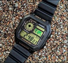 Мужские наручные часы Casio ILLUMINATOR AE-1200WH-1BVEF Черные\зеленый экран - изображение 2