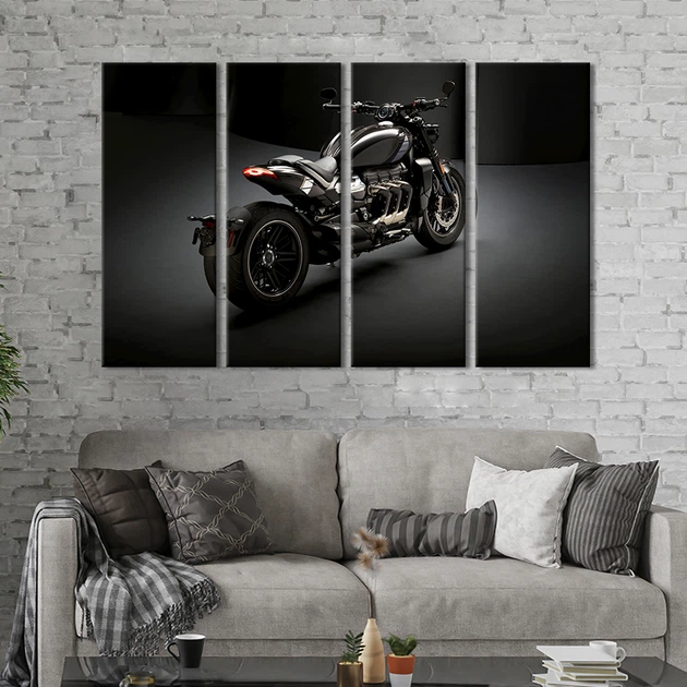 Настенный декор картина машина картина на холсте Мотоцикл Triumph Rocket 3 нового поколения 89x53 см (1407-41) - Фото 1 Настенный декор картина машина картина на холсте Мотоцикл Triumph Rocket 3 нового поколения 89x53 см (1407-41) - изображение 1