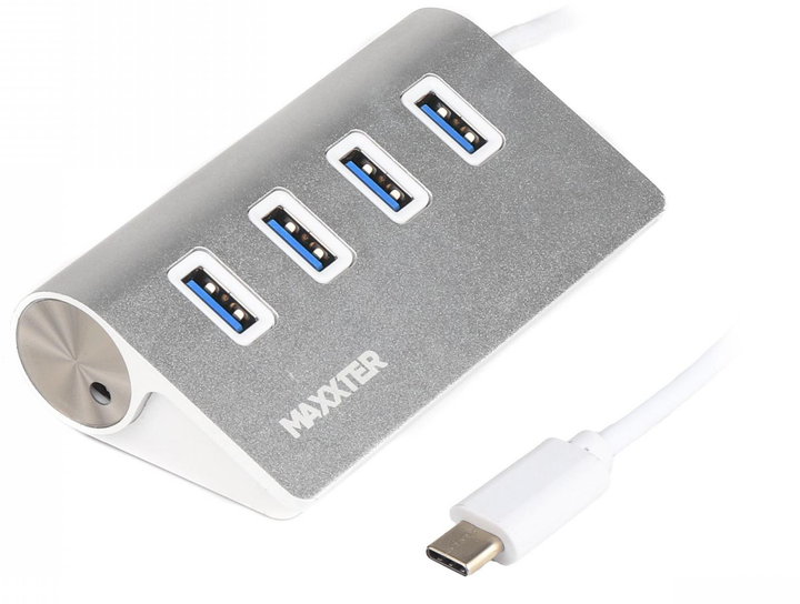 Концентратор USB-хаб Maxxter USB Type-C HU3C-4P-01 Silver – фото ...