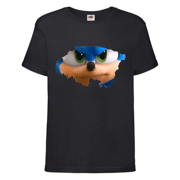 Футболка дитяча Соник очі (SONIC) чорна (snc blc-2) 128 см - Фото 1 Футболка дитяча Соник очі (SONIC) чорна (snc blc-2) 128 см - зображення 1