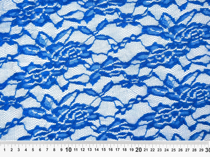 Ткань Гипюр фактурный цветочные узоры, электрик, пог. м. (г0101, 10774, цв3) - изображение 3