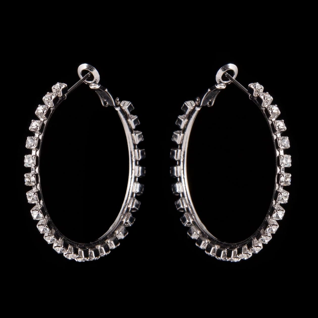 Серьги женские конго 40мм с фианитами Swarovski Malu Италия ml56275 - Фото 1 Серьги женские конго 40мм с фианитами Swarovski Malu Италия ml56275 - изображение 1