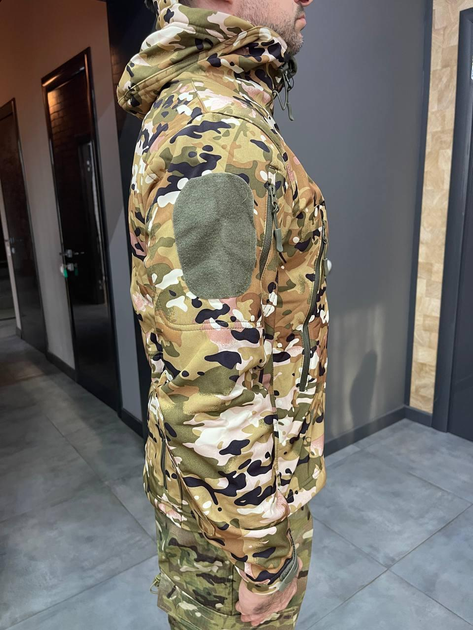 Куртка тактическая, Softshell, Yakeda, Мультикам, размер L, зимняя флисовая куртка для военных софтшел - изображение 2