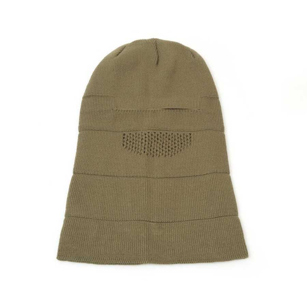 Теплая тактическая зимняя армейская трикотажная шапка балаклава для армии зсу Хаки - изображение 2