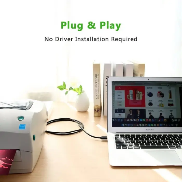 Кабель UGREEN US135 USB type А 2.0 - USB type B для принтеров, сканеров, МФУ 5 м Black (10352) - Фото 3 Кабель UGREEN US135 USB type А 2.0 - USB type B для принтеров, сканеров, МФУ 5 м Black (10352) - изображение 3