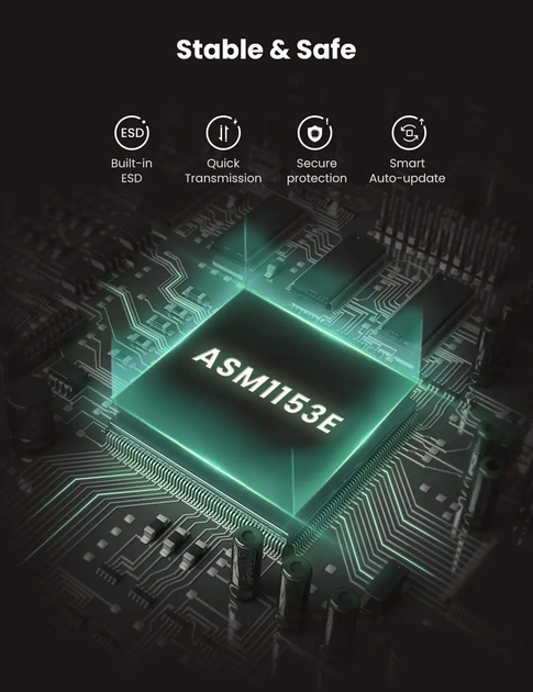 Кабель-адаптер UGREEN SATA-USB C для 2,5-дюймового SSD и жесткого диска Black (CM321) - изображение 6
