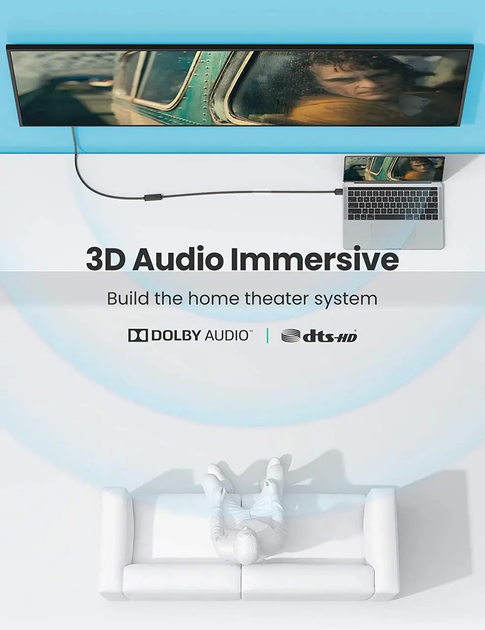 Кабель видео HDMI-удлинитель Ugreen 4K HDMI Extender Male to Female 2 м Black (HD107) - Фото 4 Кабель видео HDMI-удлинитель Ugreen 4K HDMI Extender Male to Female 2 м Black (HD107) - изображение 4