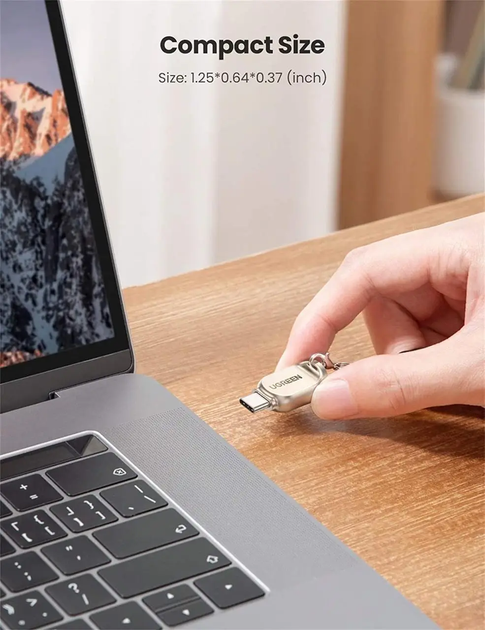 Картридер UGREEN USB C устройство чтения карт Micro SD Тип C TF Gold (CM331) - изображение 6