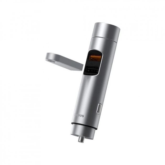 FM модулятор Baseus Energy Column Car Wireless MP3 Charger Silver (CCNLZ-C0S) - изображение 6
