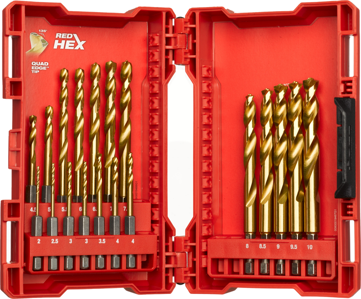 Набор сверл по металлу Milwaukee RedHEX HSS-G TiN 19 шт (48894760 ...