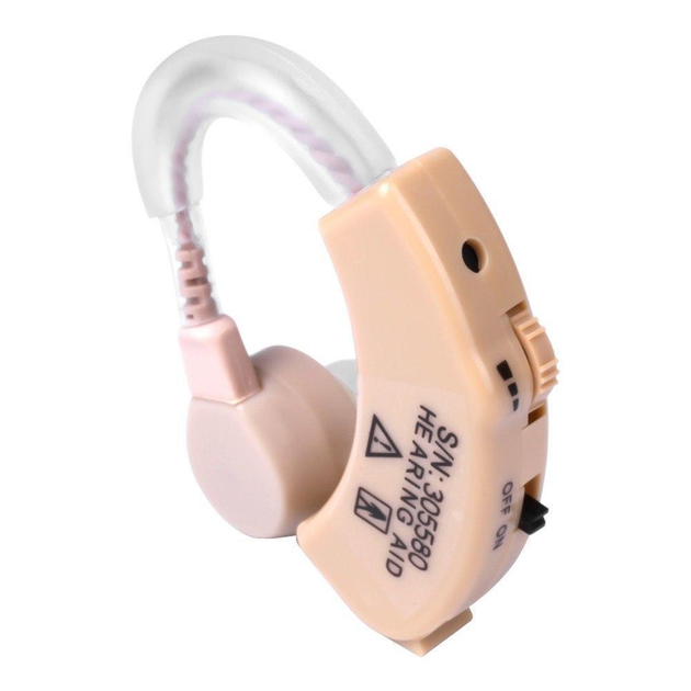 Заушный слуховой аппарат Xingma XM-909T, усилитель звука завушній слуховий апарат замшевый футляр для хранения Бежевий - изображение 1