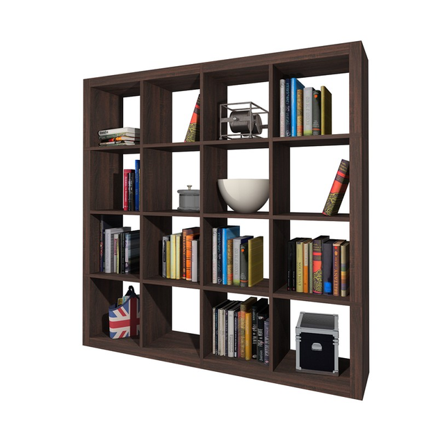Книжный шкаф Микс 4х4 Inteo 1500х1500х290 мм Венге Толщина корпуса 50мм ...