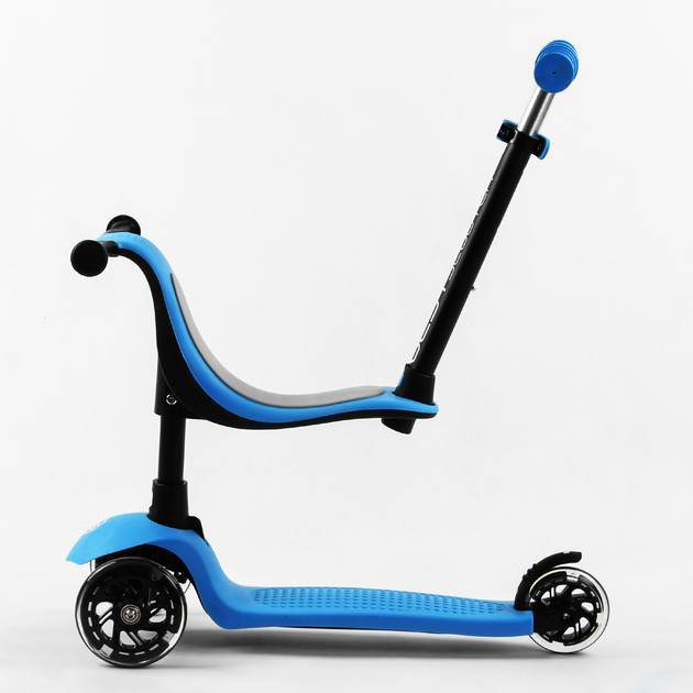 Самокат-велобіг 3в1 Best Scooter колеса PU зі світлом, сидіння ...