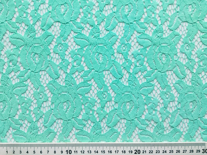 Ткань Гипюр стрейчевый мальва, мята, пог. м. (г0204, 1811003B, цв3) - Фото 4 Ткань Гипюр стрейчевый мальва, мята, пог. м. (г0204, 1811003B, цв3) - изображение 4