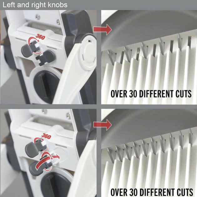 Універсальний слайсер овочерізка для овочів та фруктів Brava Spring Multislicer з контейнером, ручний мультислайсер, терка - изображение 7