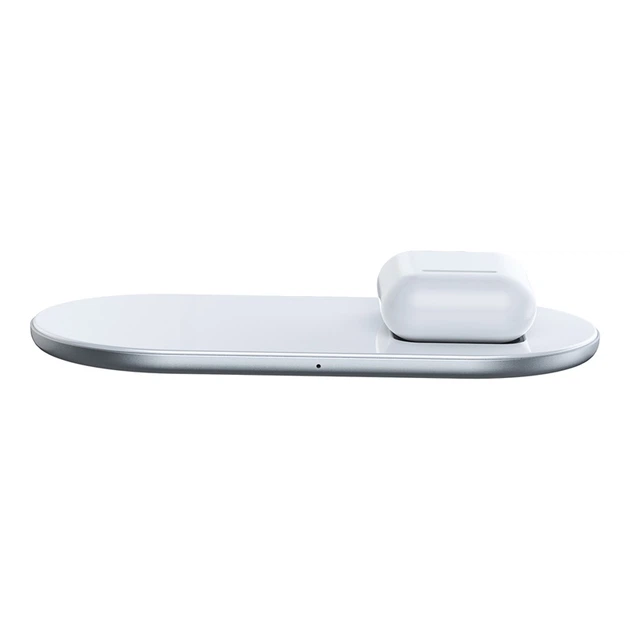 Беспроводная зарядка QI BASEUS Simple 2in1 Wireless Charger 18Вт Max For Phones Pods white - Фото 4 Беспроводная зарядка QI BASEUS Simple 2in1 Wireless Charger 18Вт Max For Phones Pods white - изображение 4