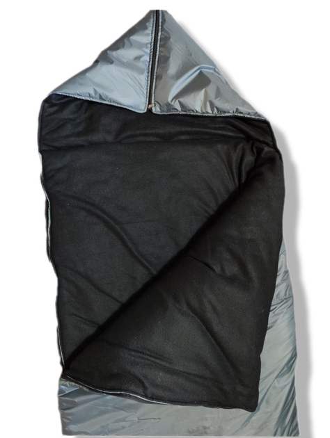 Зимний спальный мешок одеяло с капюшоном на флисе 2,1*0,75 см 400г/м.кв .