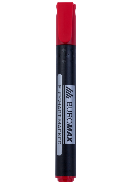Маркер для флипчартов Buromax на водной основе 2мм красный (BM.8810-05) - изображение 2