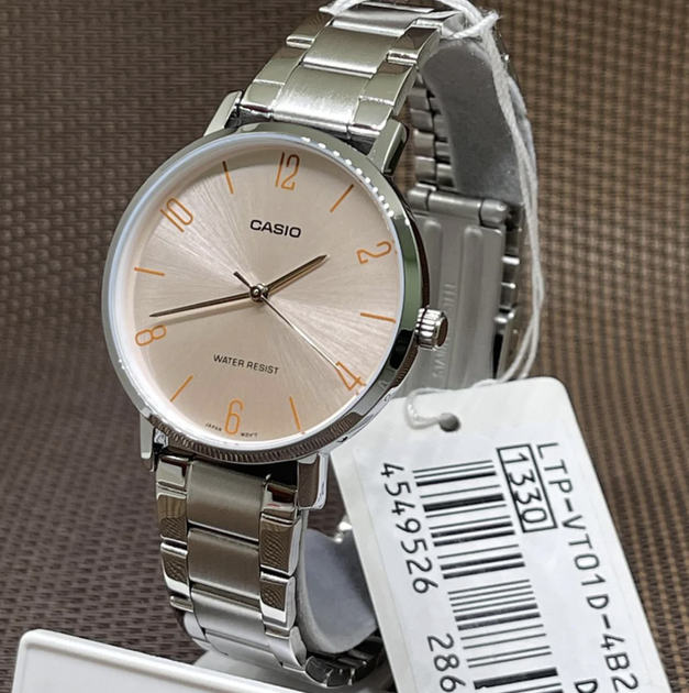 Жіночий годинник Casio LTP-VT01D-4B2UDF Світло-рожевий з сріблястим - зображення 3