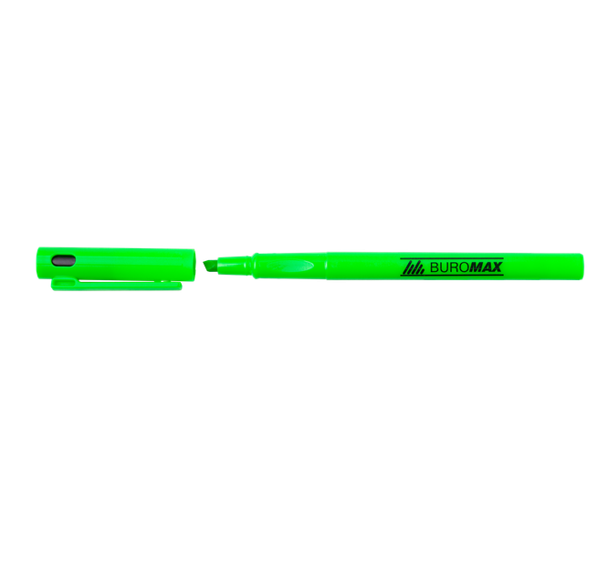 Текст-маркер Buromax Slim Neon на водній основі 1-4 мм Зелений (BM.8907-04) - Фото 1 Текст-маркер Buromax Slim Neon на водній основі 1-4 мм Зелений (BM.8907-04) - зображення 1