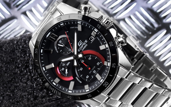 Наручний годинник зі сталевим корпусом Casio EFR-571DB-1A1VUEF Чорний з сріблястим - зображення 4