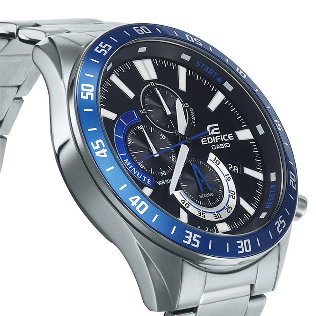 Наручные часы Casio EFV-620D-1A2VUEF Черно-синие с серебристым ремешком - Фото 3 Наручные часы Casio EFV-620D-1A2VUEF Черно-синие с серебристым ремешком - изображение 3