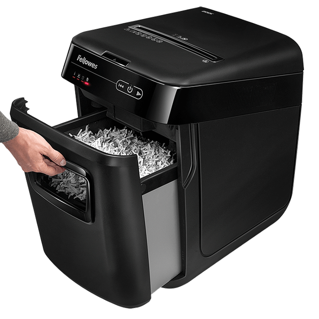 Знищувач Fellowes AutoMax 200C, 200 аркушів, фрагменти 4x38 мм, кошик 32 л - зображення 4