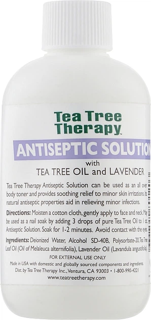 Антисептичний розчин з оліями чайного дерева та лаванди - Tea Tree - Фото 2 Антисептичний розчин з оліями чайного дерева та лаванди - Tea Tree - зображення 2