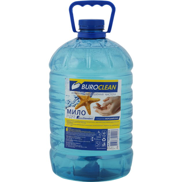 Мыло жидкое BuroClean EuroStandart Морской Бриз 5л (10600101) - Фото 1 Мыло жидкое BuroClean EuroStandart Морской Бриз 5л (10600101) - изображение 1