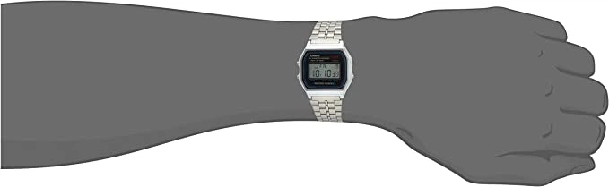 Мужские Наручные часы Casio A-159WA-N1DF Серебристые с черным - изображение 5