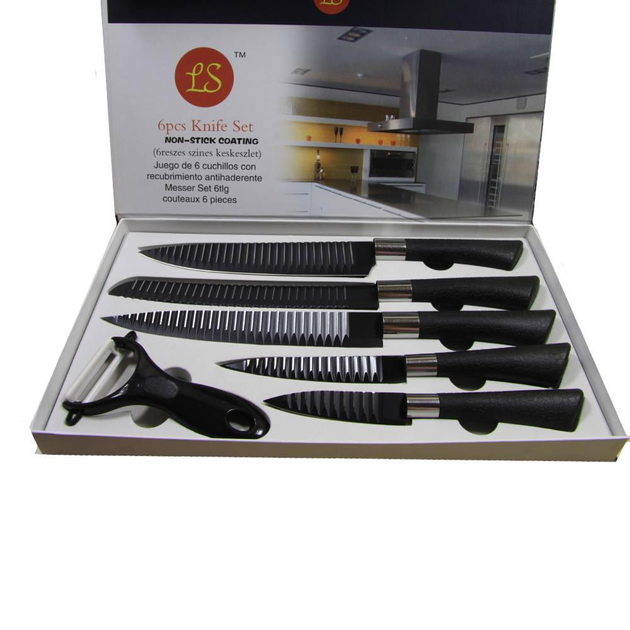 Набір ножів LS 6pcs Knife Set 5 ножів + кераміч. – купити онлайн на ROZETKA
