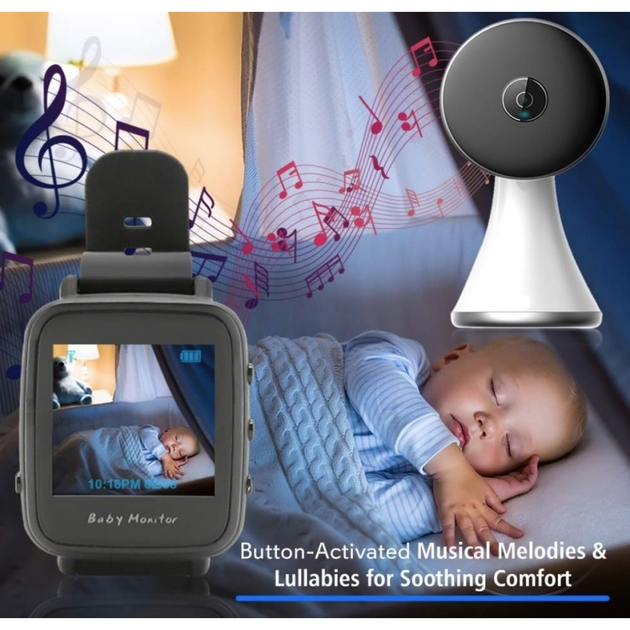 Видеоняня - наручные часы Baby Monitor VB606, обратная связь, 1.5" дисплей, датчик температуры, VOX - изображение 6