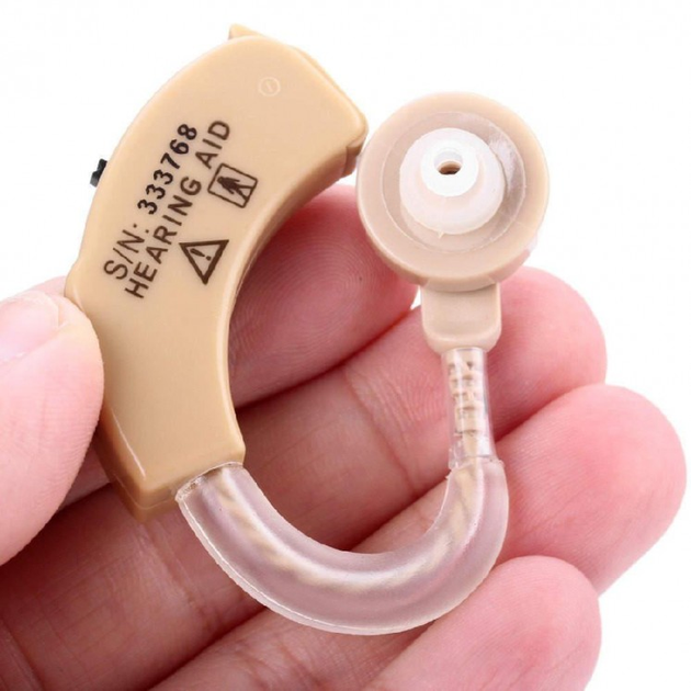 Слуховой аппарат Xingma XM-909E заушной Усилитель слуха Полный комплект Бежевый (02681) - изображение 1