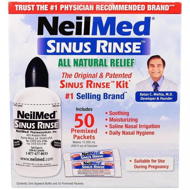 Оригинальное и запатентованное средство для полоскания носа, NeilMed, 50 пакетиков, 1 комплект - зображення 1