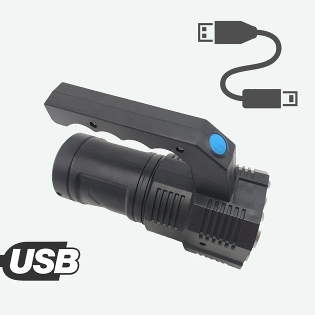 Фонарик ручной аккумуляторный Multi Fuction Светодиодный ручной фонарь с зарядкой от USB - изображение 3