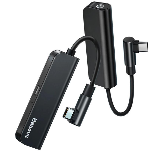 Переходник-разветвитель BASEUS L53 Type-C AUX PD 18W, черный - изображение 2